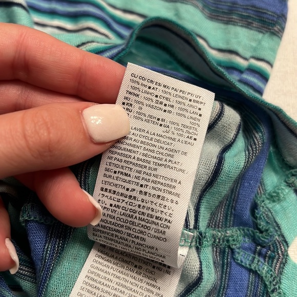 Gap Green & Blue Linen TShirt - Picture 5 of 5